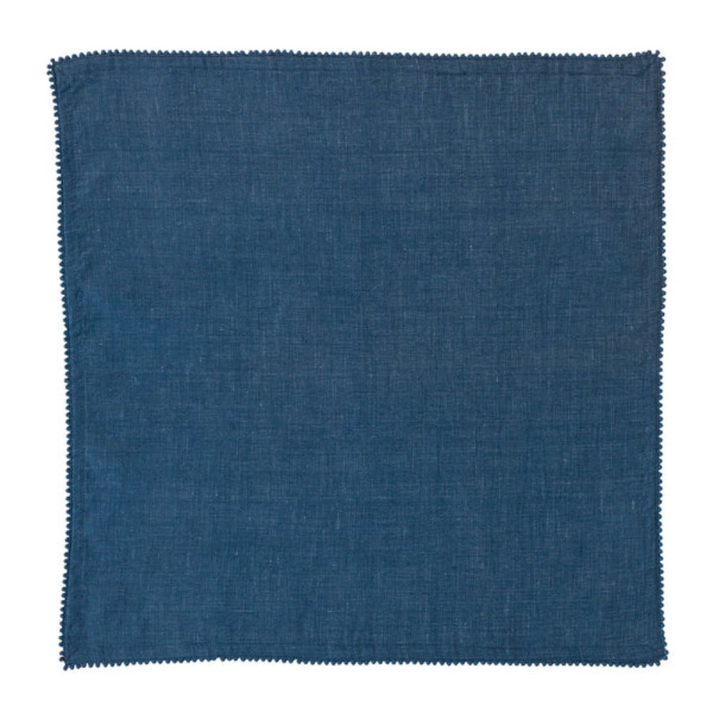 Juliska Navy Berry Trim Dinner Napkins (Sold Individually)