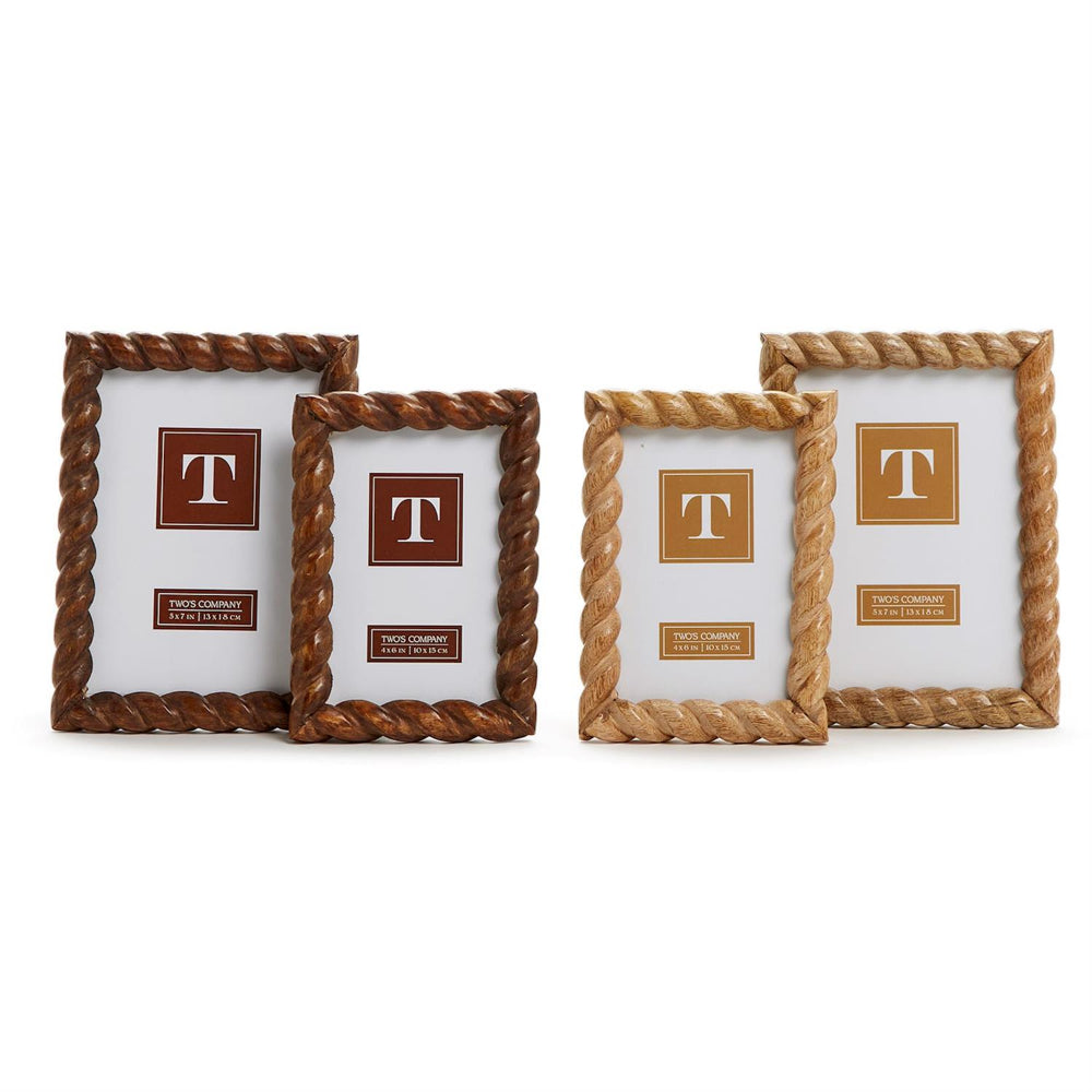 Exquisite Hand-Carved Twist Photo Frames by Two's Company