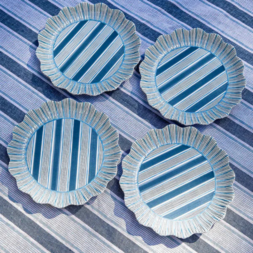 Juliska Ocean Cabana Stripe Shatterproof Melamine Dinner Plate Set of 4