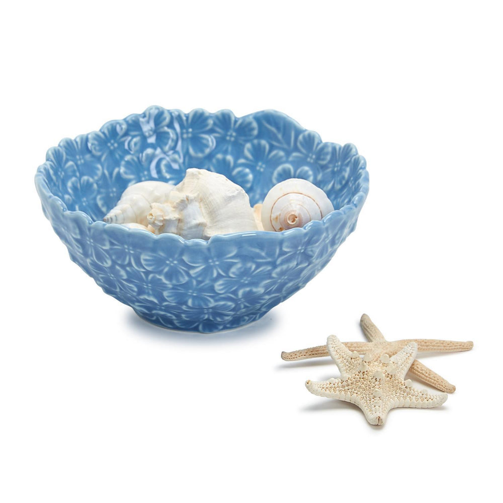 Two's Company Blue Hydrangea-Inspired Set of 3 Food-Safe Tidbit Bowls