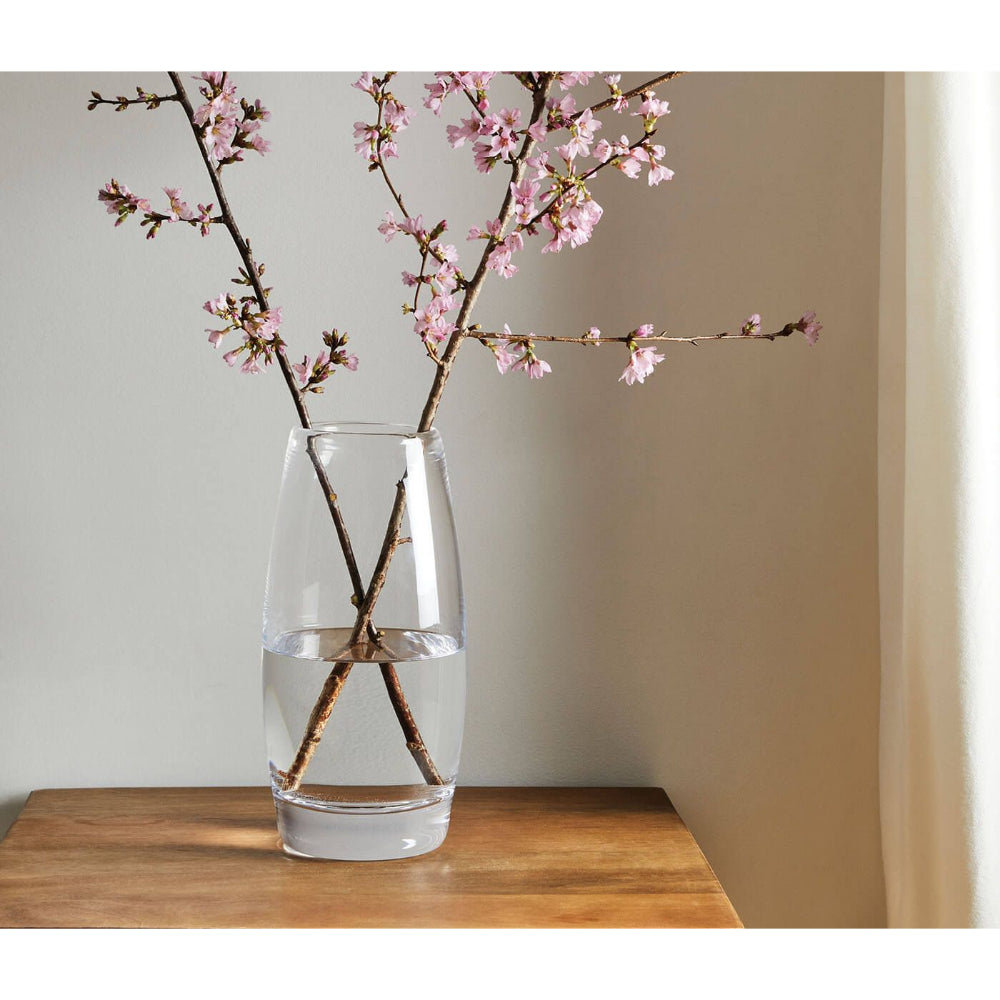 Simon Pearce Handmade Addison Cylindrical Glass Vase for Dramatic Stems