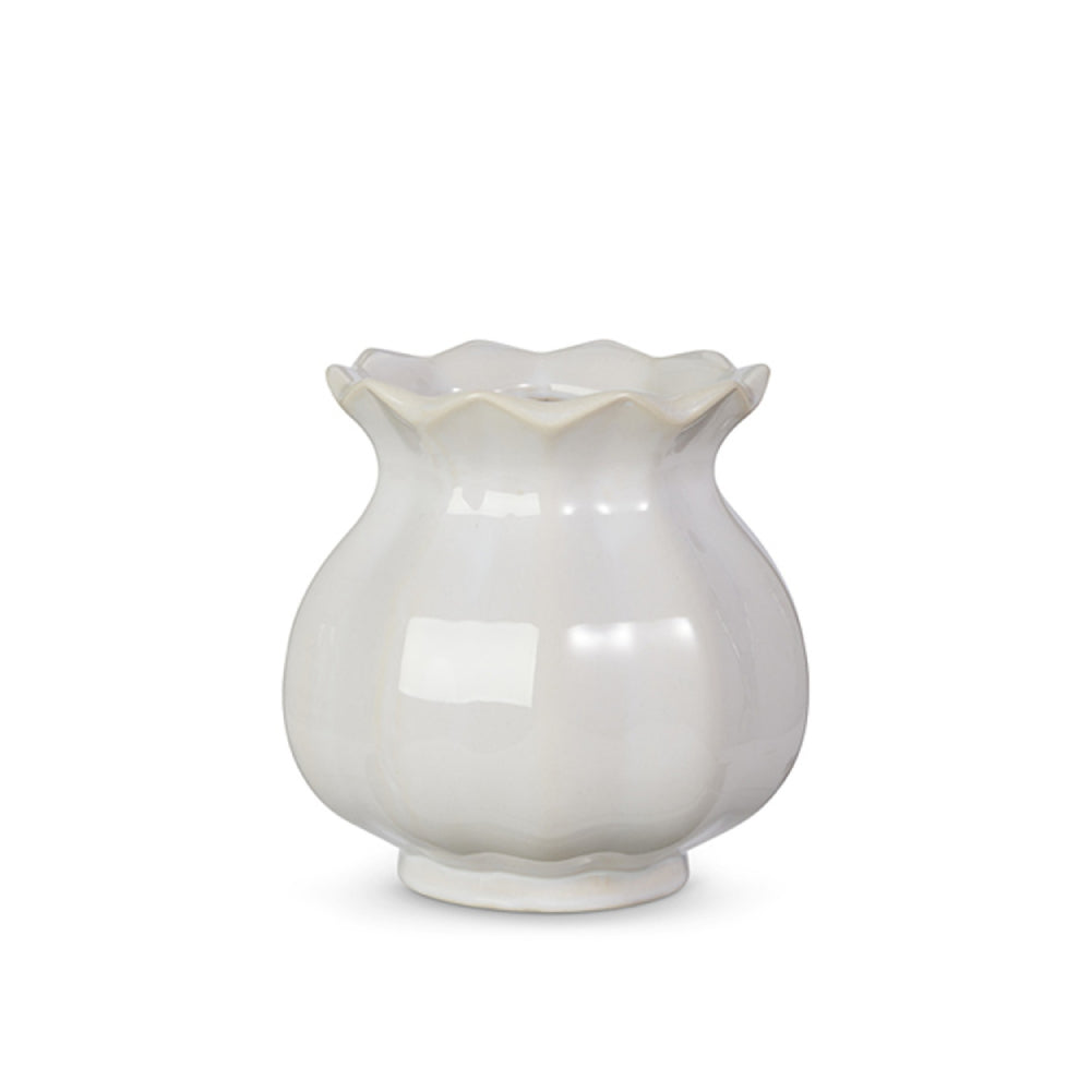 Raz Imports Ivory Stoneware Bud Planter in Two Sizes