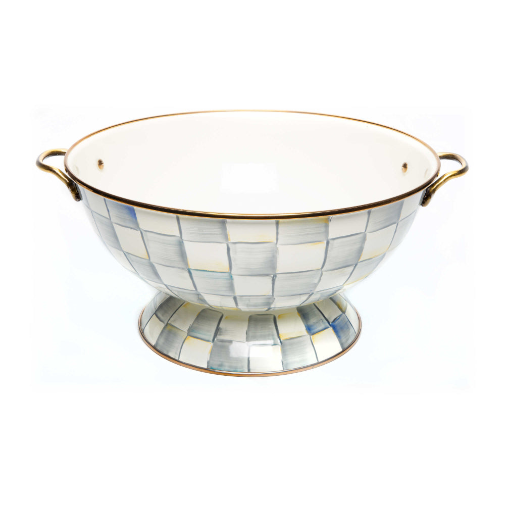 MacKenzie-Childs All-Purpose Sterling Check Enamel Everything Bowl for Kitchen and Table Use
