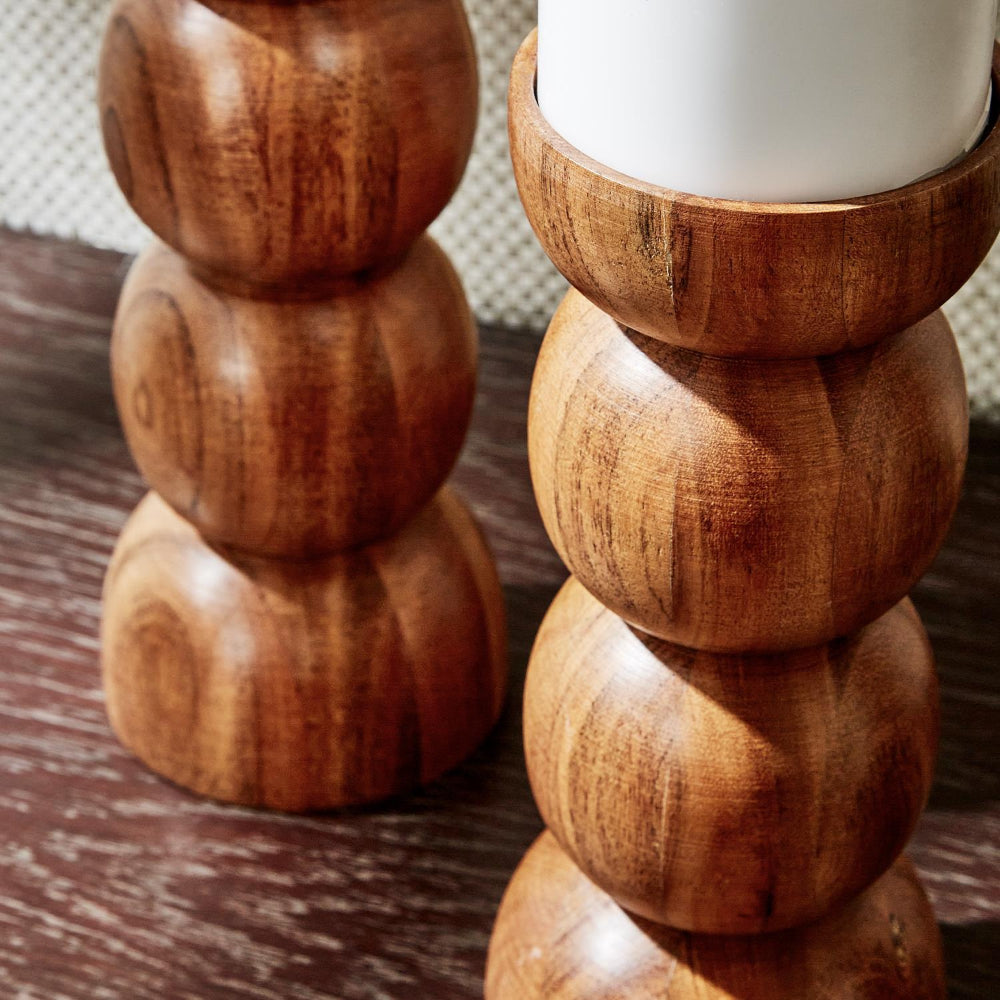 Exquisite Handmade Three-Piece Set of Pillar Candleholders by Two's Company