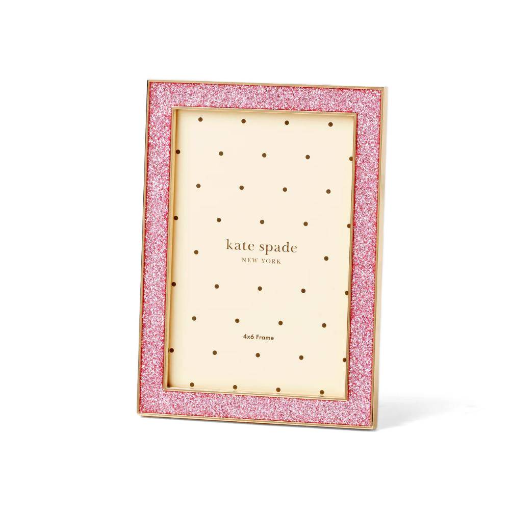 Kate Spade Sparkling Pink Glitter 4x6 Photo Picture Frame for Displaying Cherished Memories