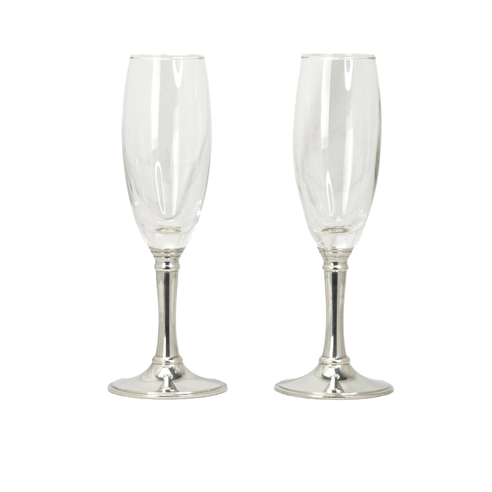 Exquisite Salisbury Elegant Champagne Flute Glass Set of 2 for Special Toasts