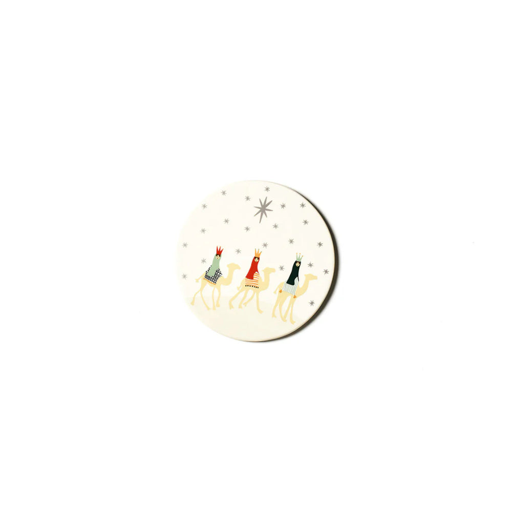 Coton Colors Ceramic O Holy Night in Color 7 - inch Diameter Round Trivet for Festive Tablescapes