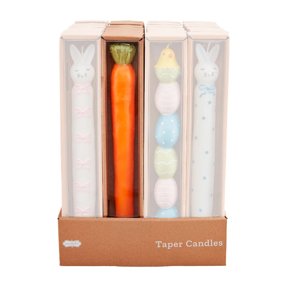 Hand - painted Mud Pie Taper Candle for Easter