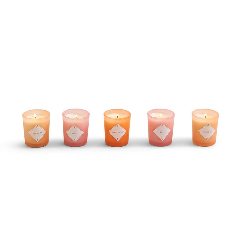 Two's Company Fleurette Collection: Set of Five Exquisite Scented Candles Presented in a Beautiful Gift Box