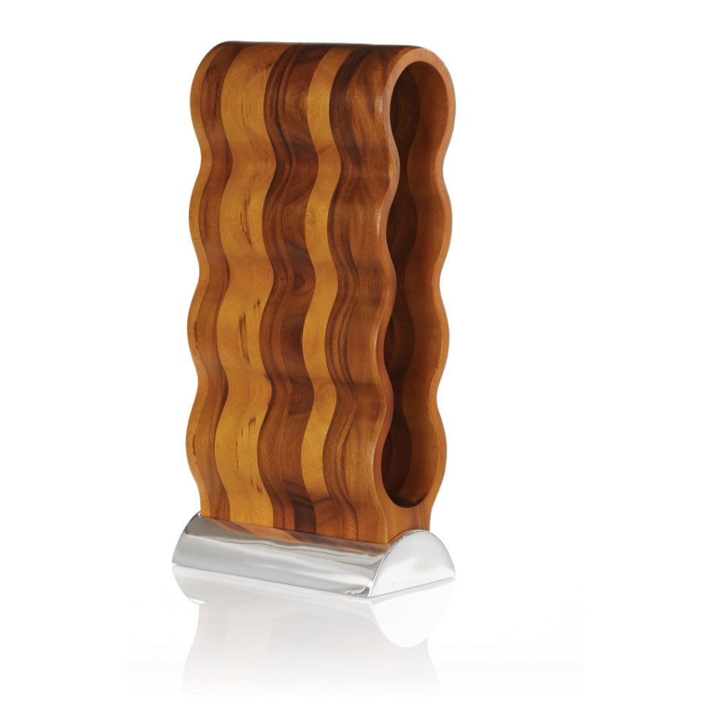 Nambe Brand Curvo Style Wine Bottle Storage Rack
