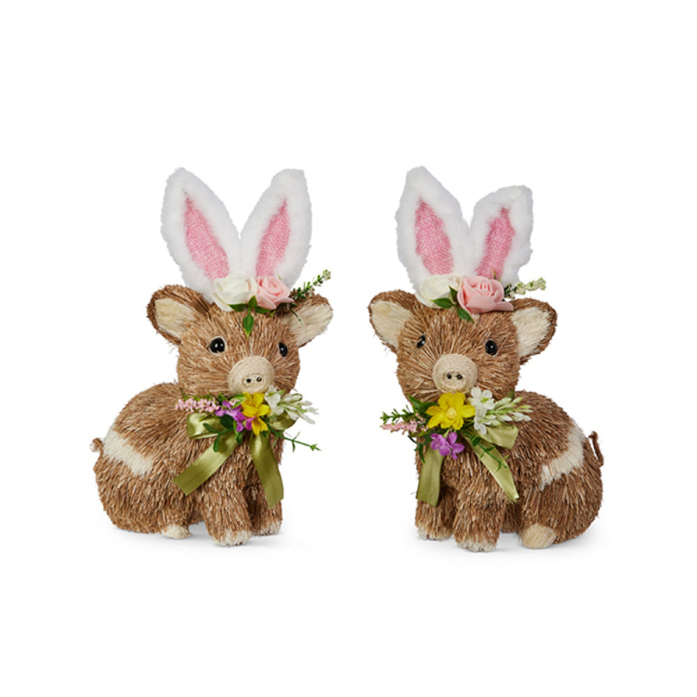 Raz Imports 10-inch Pig Stuffed Toy with Bunny Ears