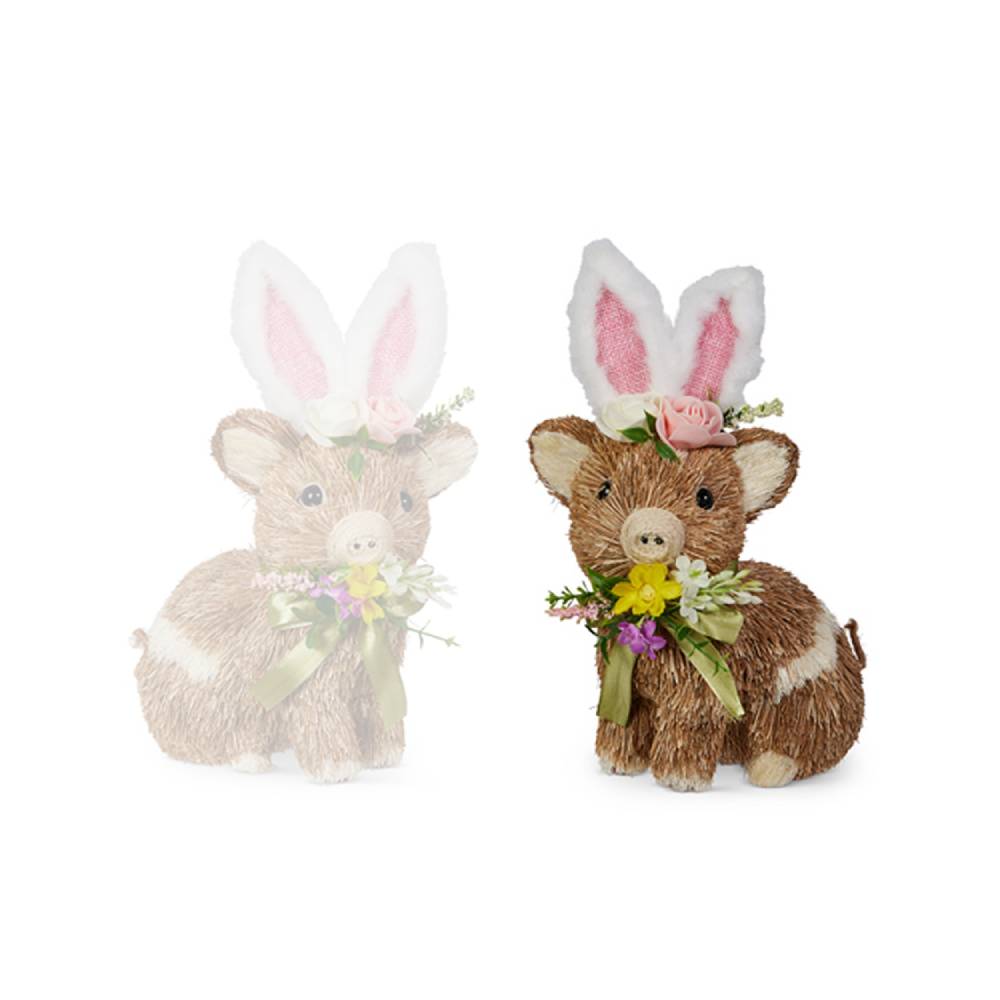 Raz Imports 10-inch Pig Stuffed Toy with Bunny Ears