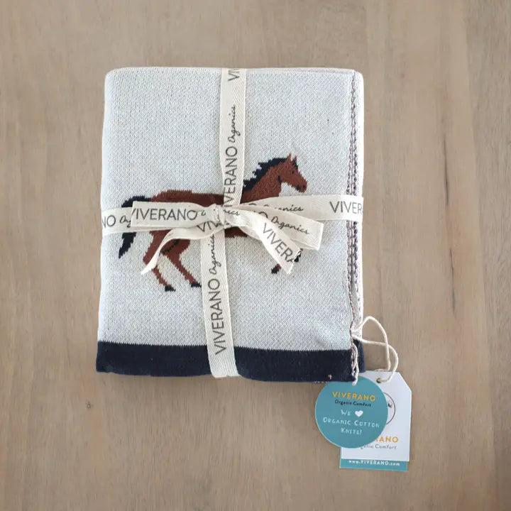 Viverano Organics Ultra-Soft Organic Cotton Jacquard Knit Baby Blanket