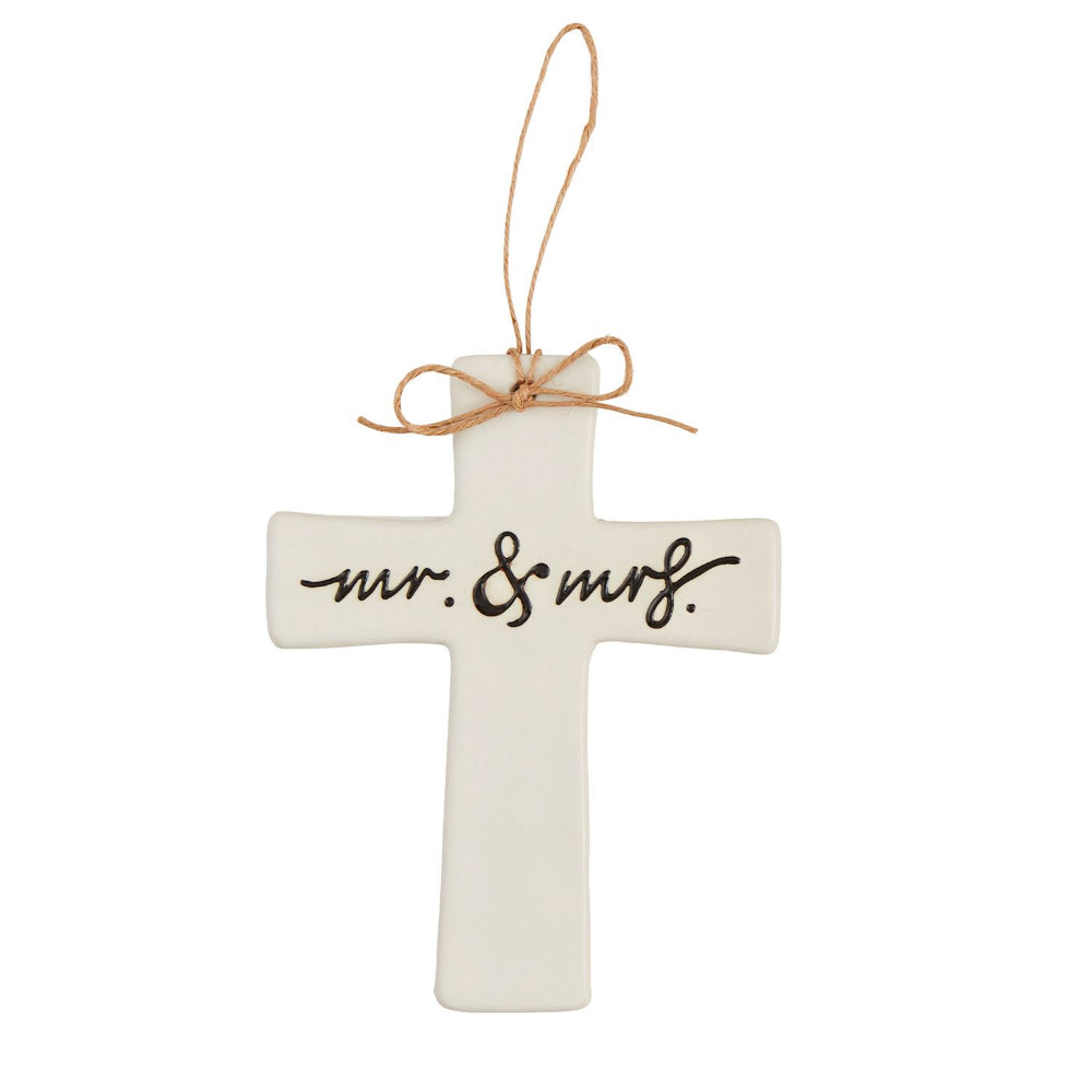 Hand - painted Stoneware Mud Pie Cross for Weddings