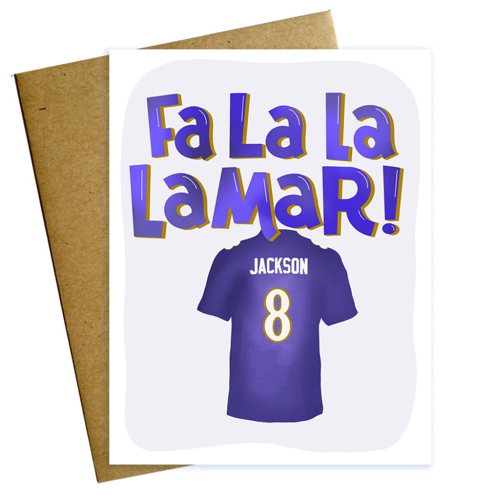 Festive Lamar Jackson Baltimore Ravens Blank Holiday Greeting Card