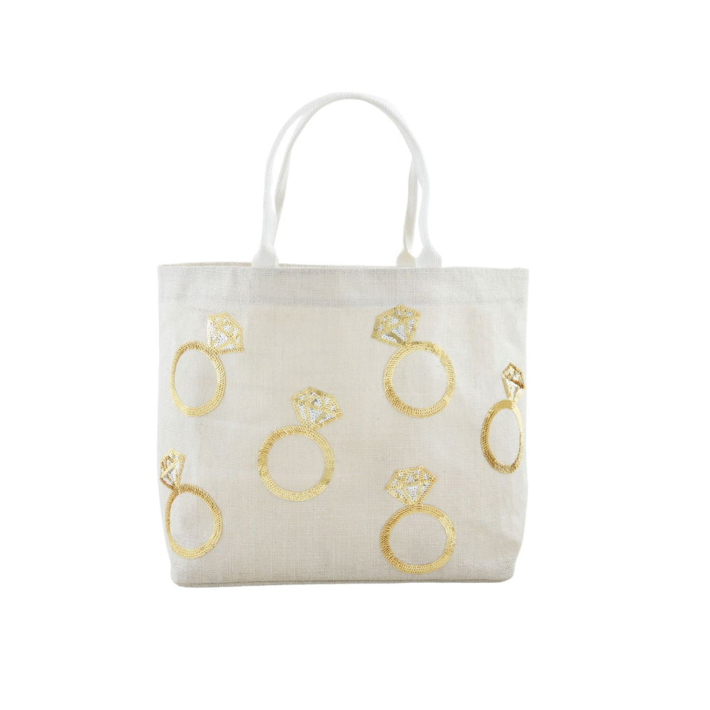 Mud Pie Sparkling Sequin-Embellished Bride Tote Bag