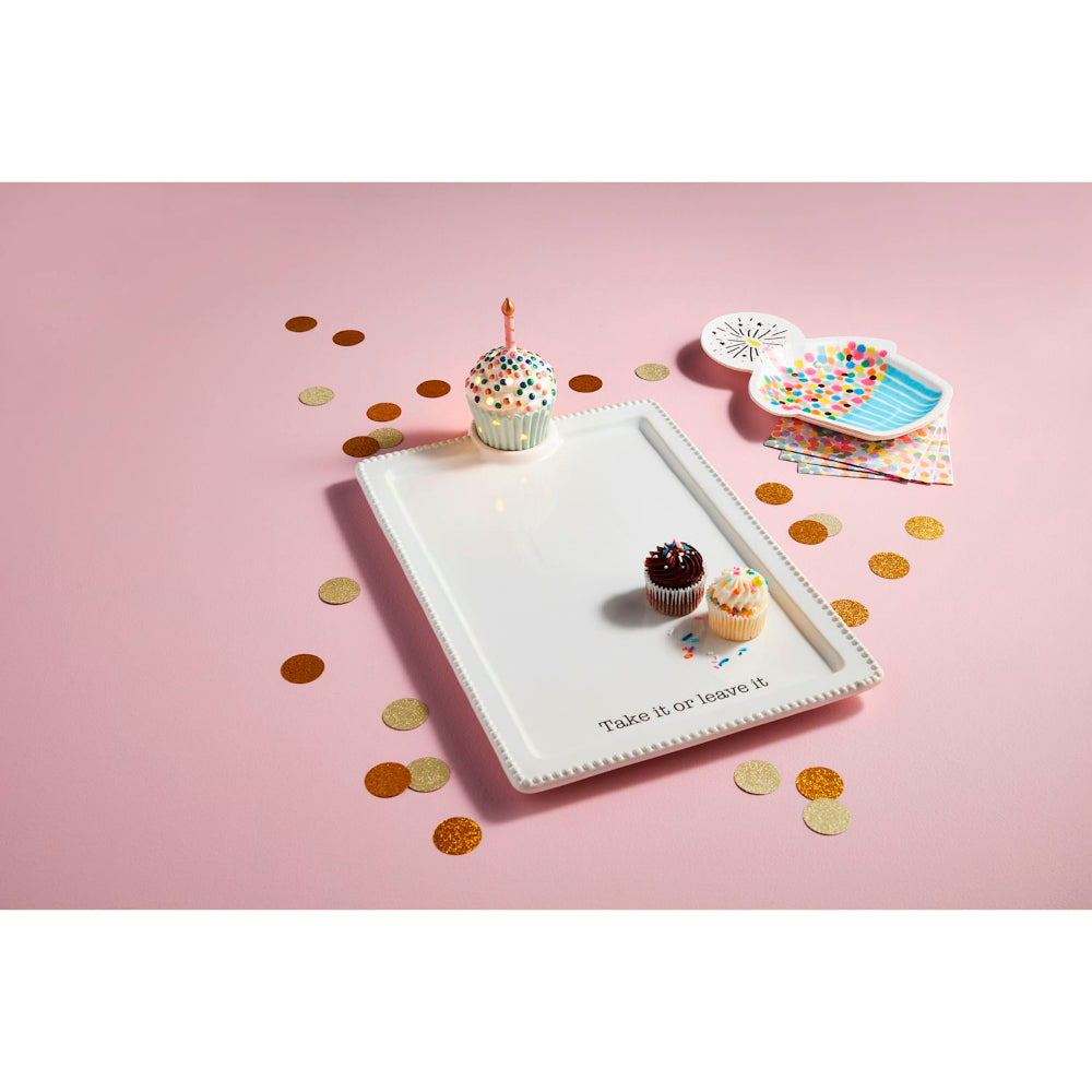 Mud Pie Hand - painted LED Light - Up Ceramic Birthday Cupcake Sitter