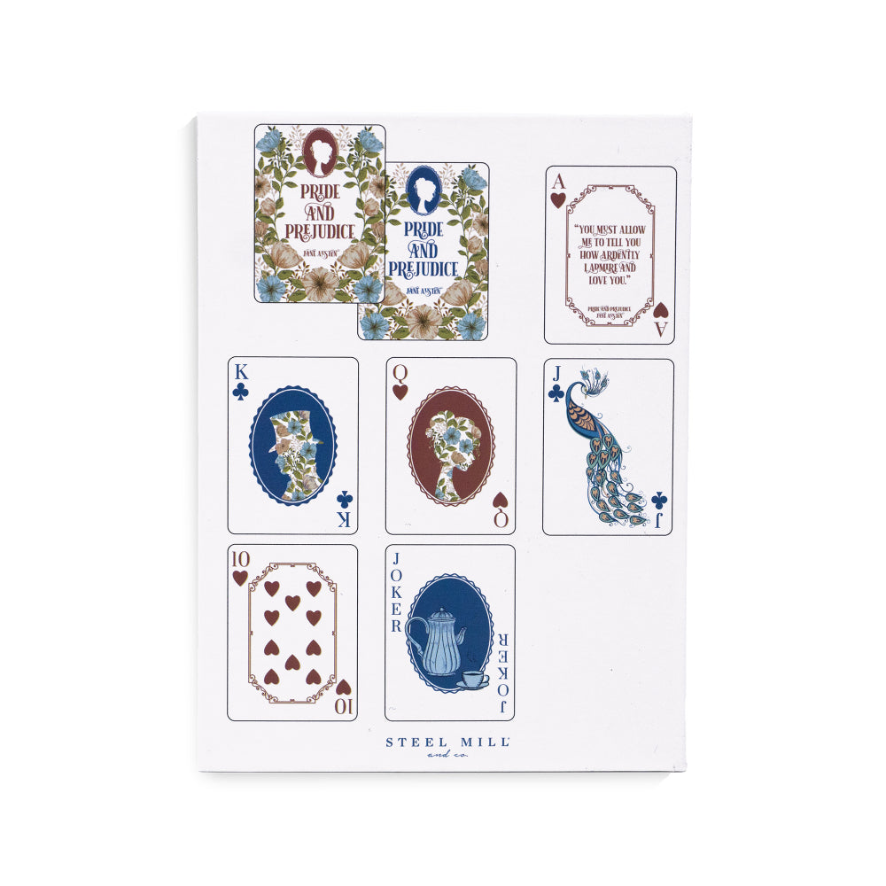 Exquisite Steel Mill & Co Pride and Prejudice Themed Playing Cards