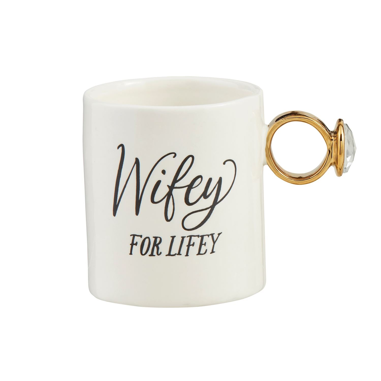Hand - painted Ceramic Ring - handle Mud Pie Mug, 17 oz