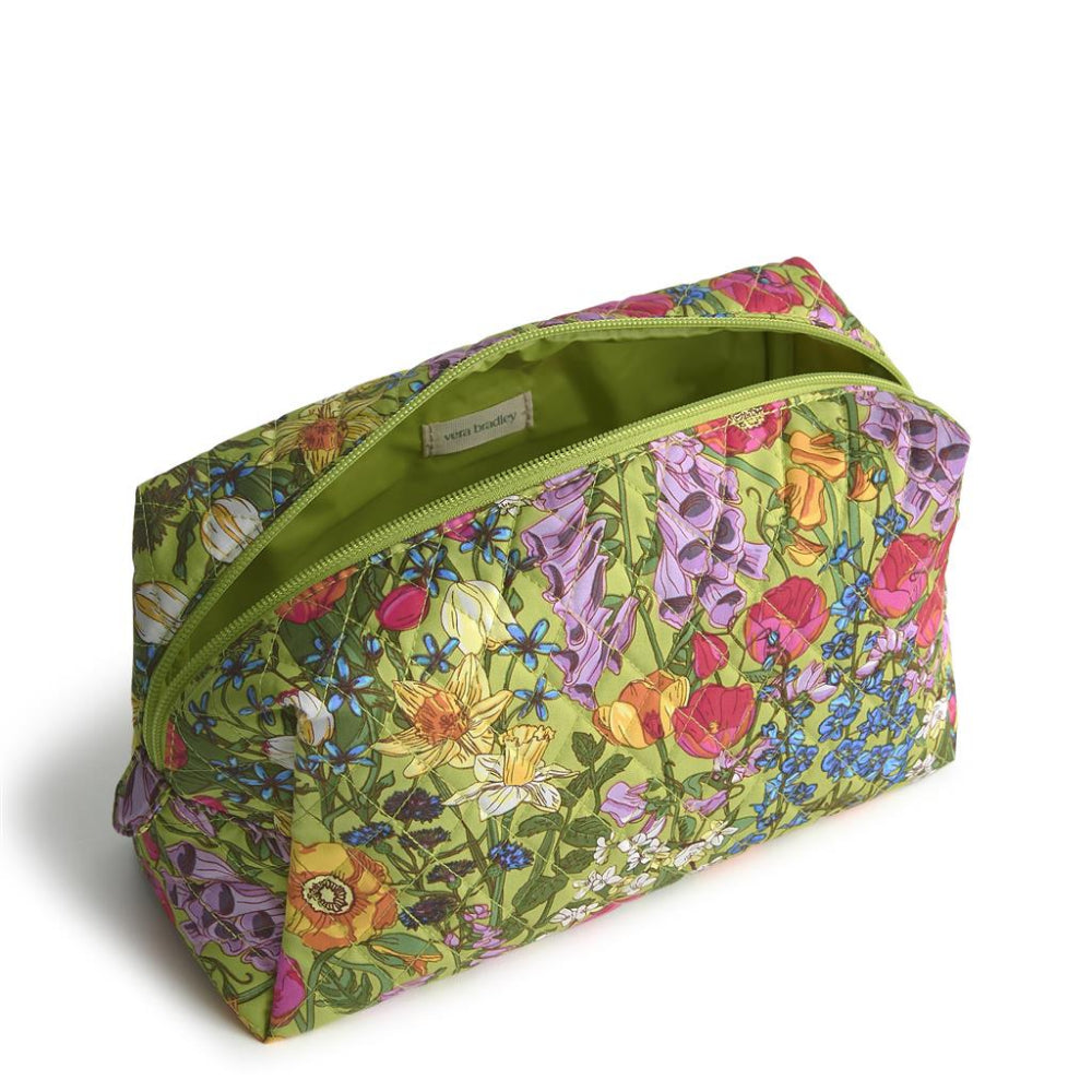 Vera Bradley Spacious Cotton Gabardine Cosmetic Case - Meadow Bouquet Design