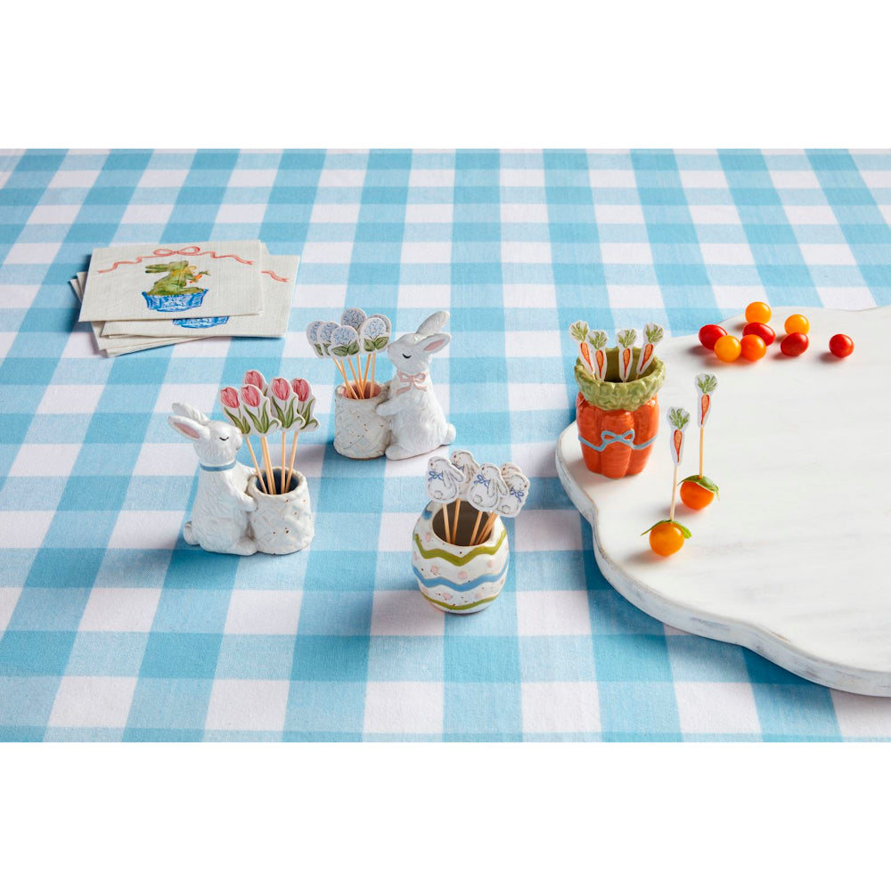 Hand - painted Stoneware Easter Toothpick Caddy 2 - piece Sets