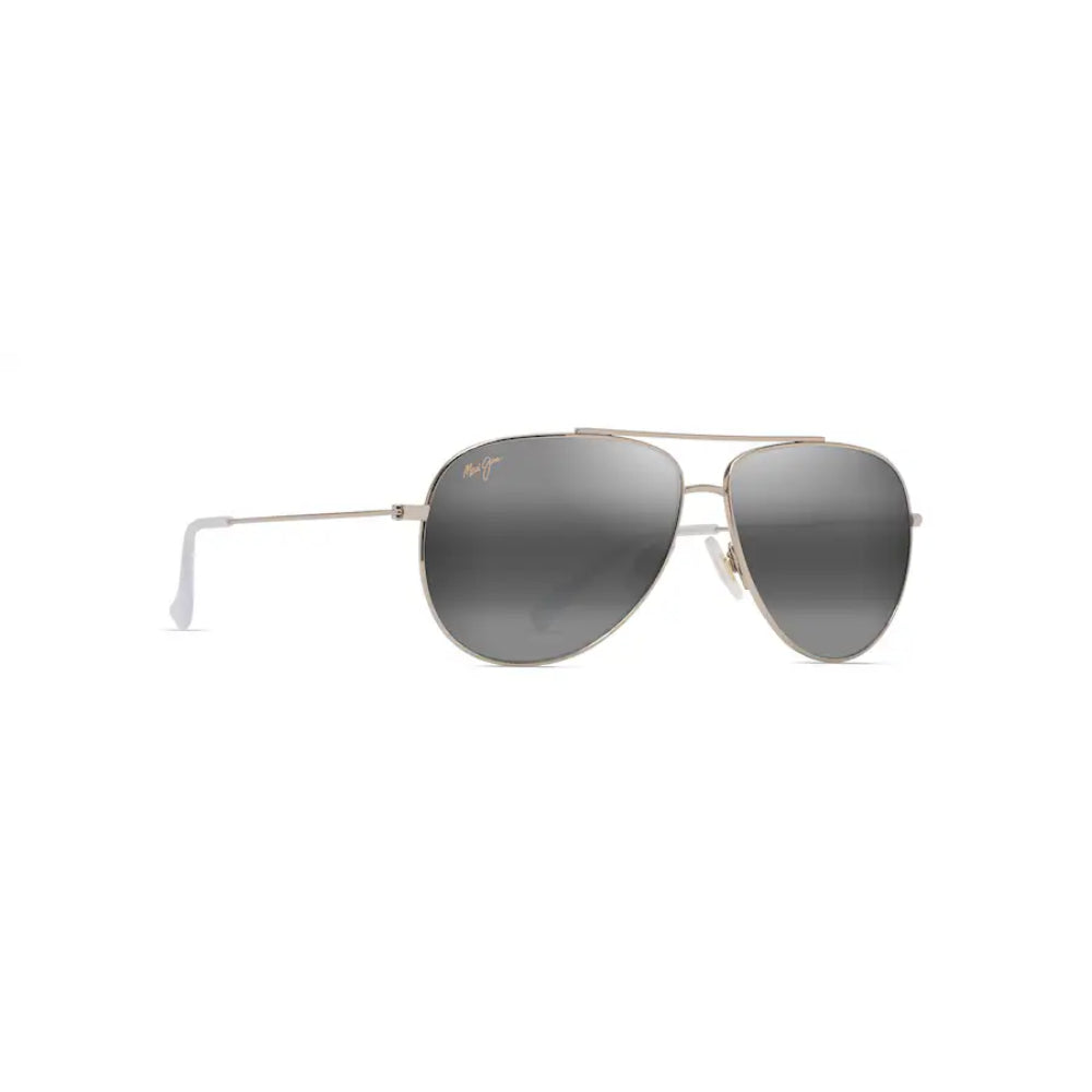 Maui Jim HAU‘OLI Shiny Light Gold Polarized Aviator Sunglasses with Wavy Pattern