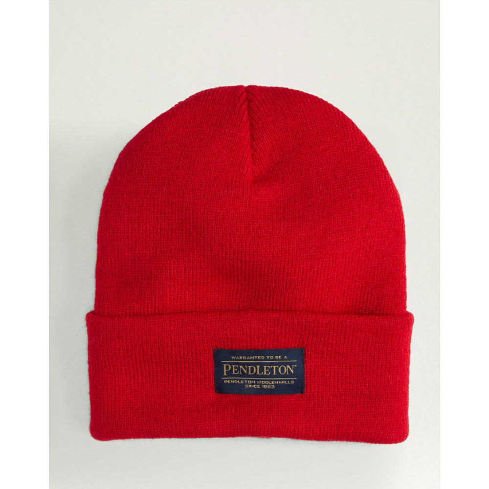 Pendleton Classic Stretchable Ribbed Knit Beanie with Logo Patch