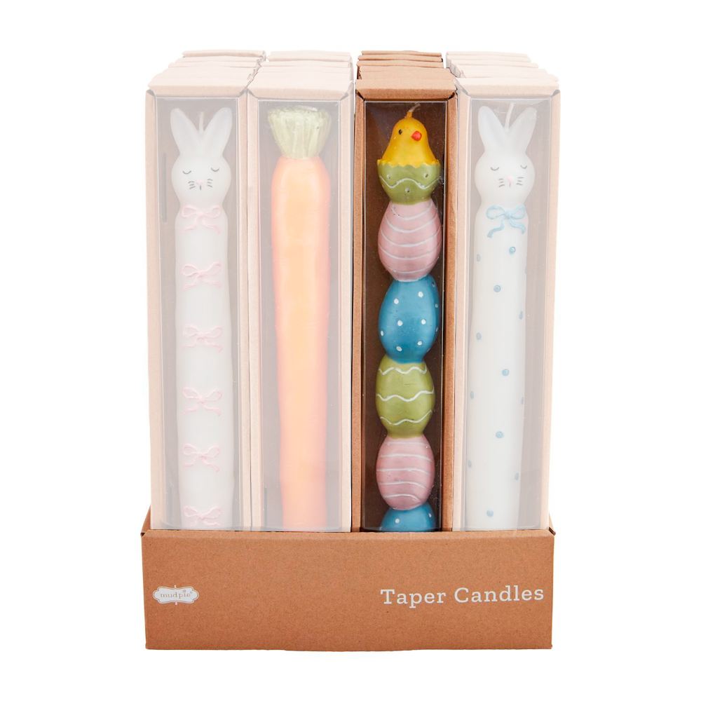 Hand - painted Mud Pie Taper Candle for Easter
