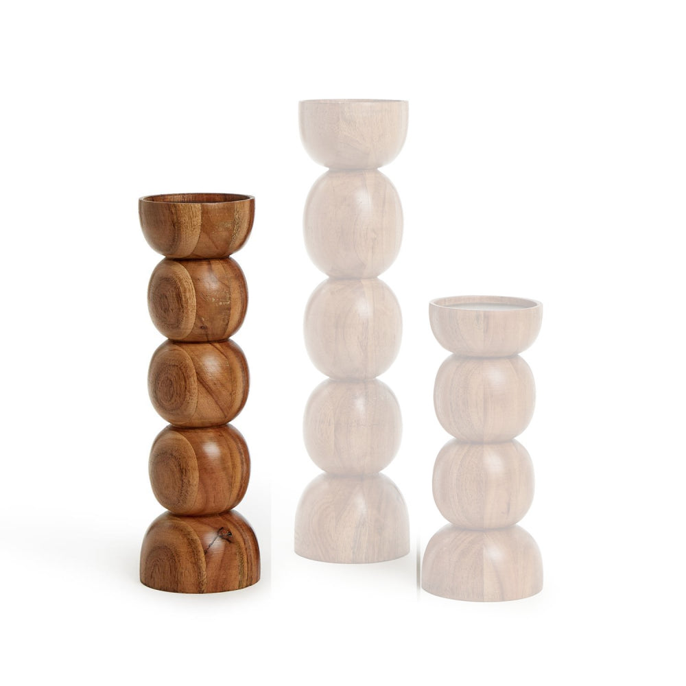 Exquisite Handmade Three-Piece Set of Pillar Candleholders by Two's Company