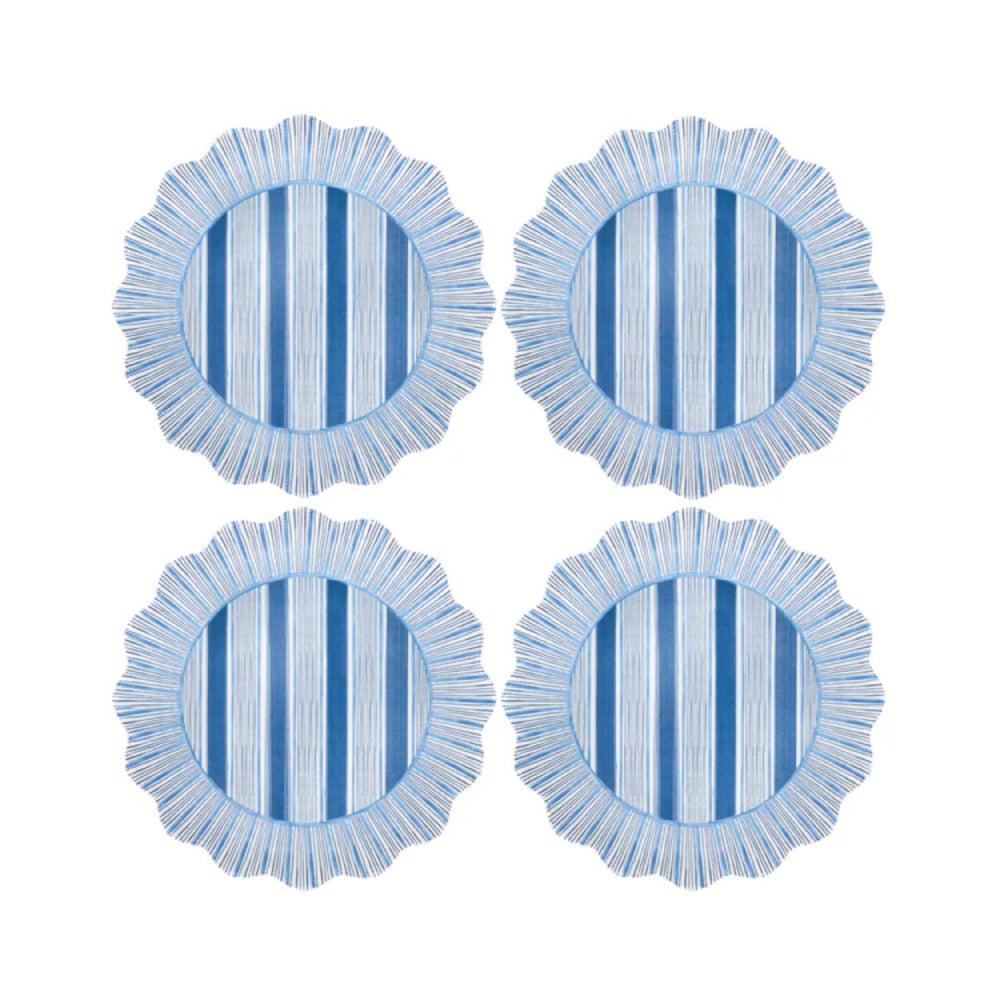 Juliska Ocean Cabana Stripe Shatterproof Melamine Dinner Plate Set of 4