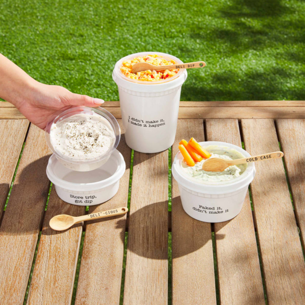Mud Pie Ceramic Store-Bought Dip Container Sets in Small, Medium and Large Sizes