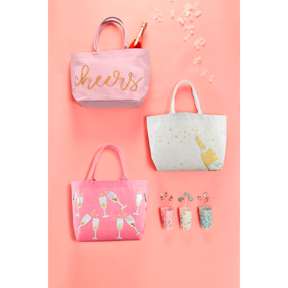 Mud Pie Sparkling Sequin-Embellished Jute Tote for Elegant Everyday Use