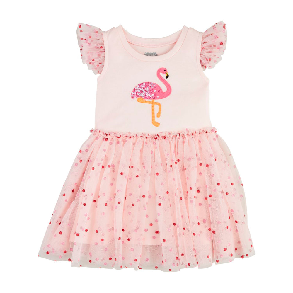 Mud Pie Comfortable Flamingo Sequined Tutu Dress for Toddlers