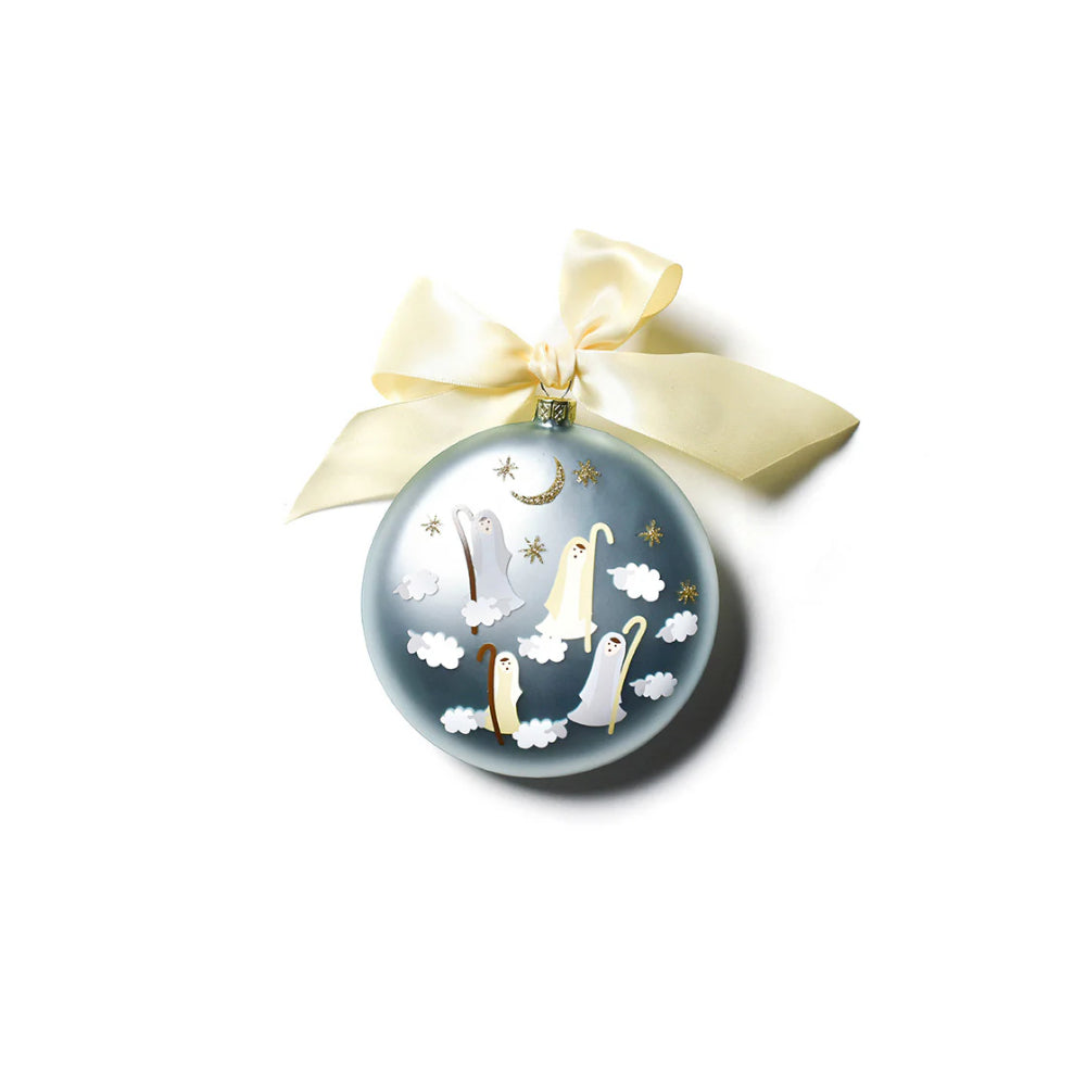 Exquisite Cotton - Colored Birth of Christ Glass Ornament Inspired by Luke 2:8 for Holiday Decor