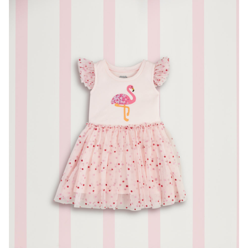 Mud Pie Comfortable Flamingo Sequined Tutu Dress for Toddlers