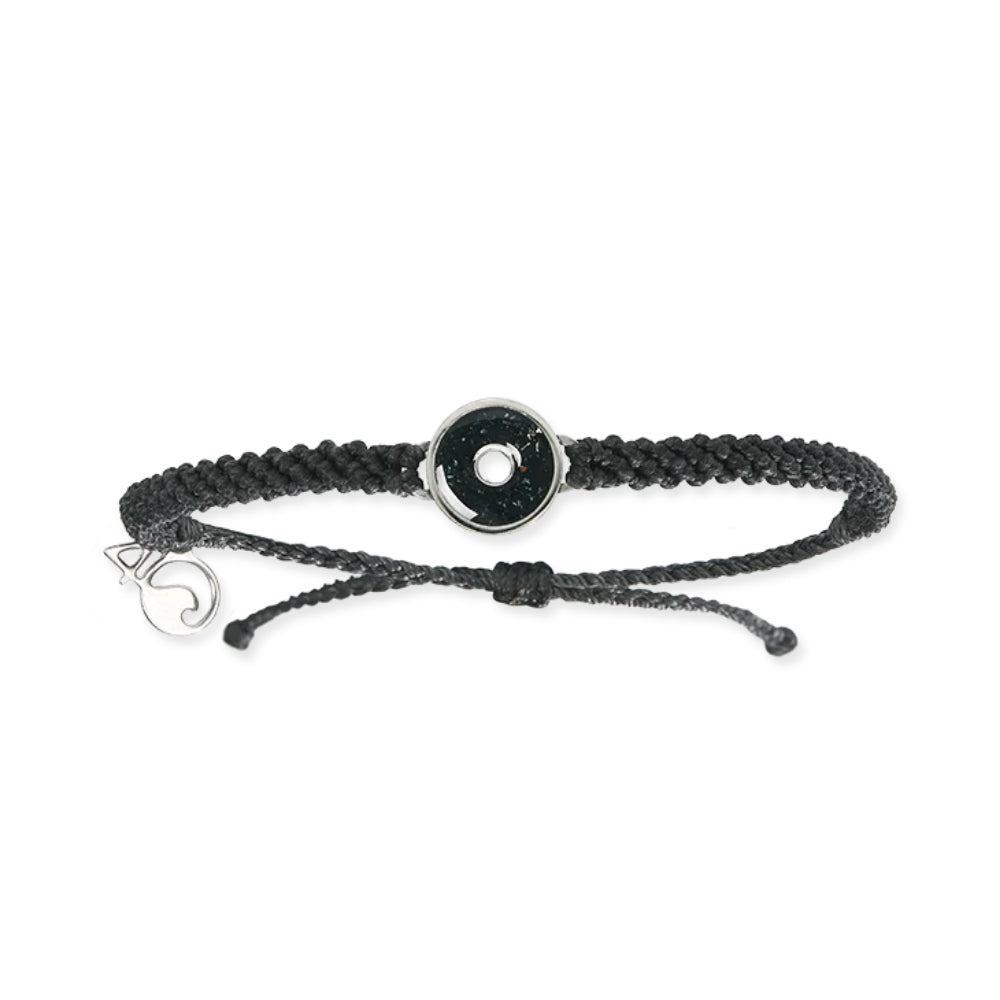 4Ocean Black Hand-Braided Tire Crumb Bezel Bracelet for Osborne Reef Conservation