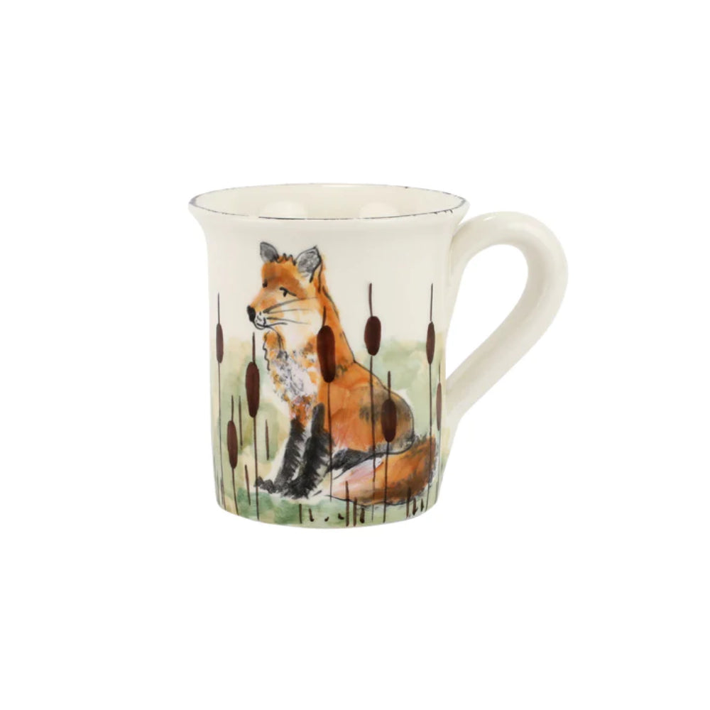 Vietri Hand - painted Wildlife Fox Mug for Everyday Dining