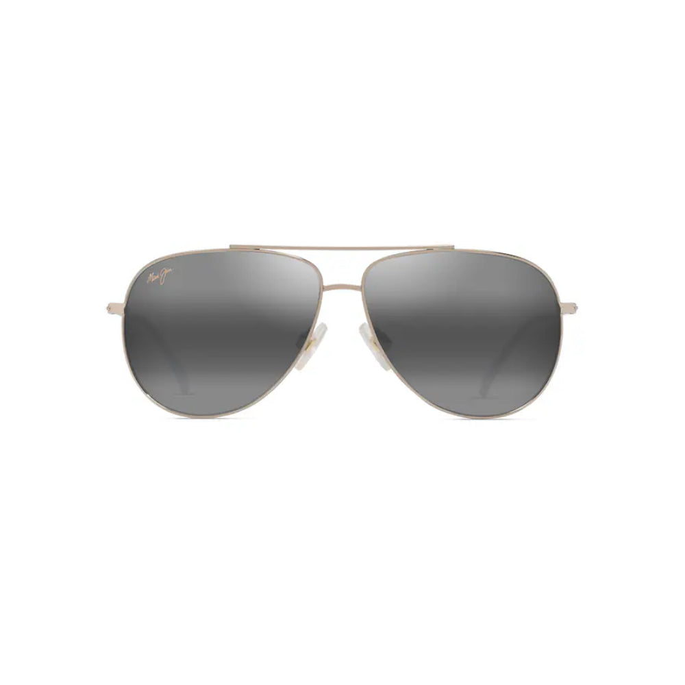 Maui Jim HAU‘OLI Shiny Light Gold Polarized Aviator Sunglasses with Wavy Pattern