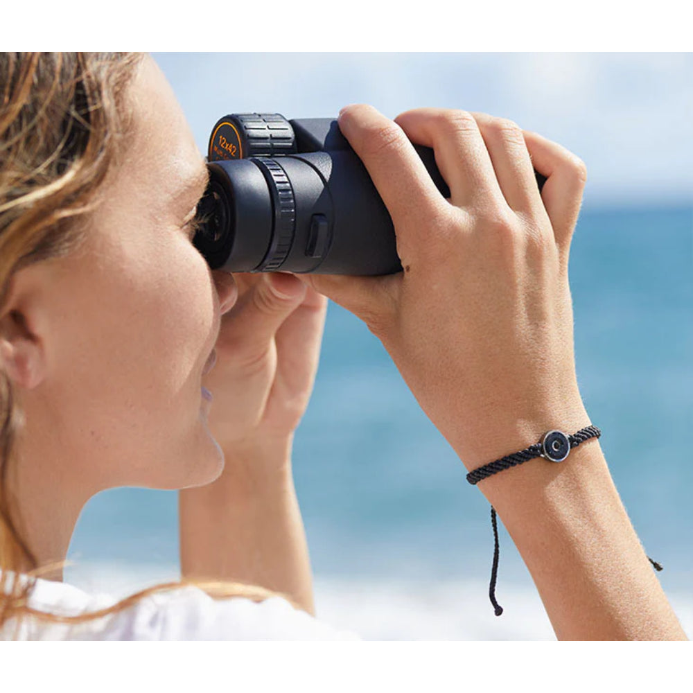 4Ocean Black Hand-Braided Tire Crumb Bezel Bracelet for Osborne Reef Conservation