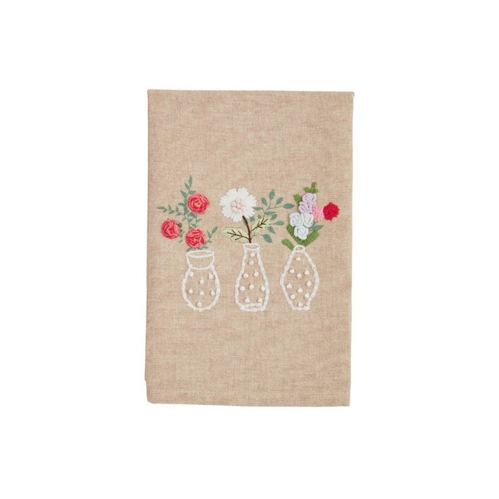 Exquisite Mud Pie Embroidered White Cotton Hand Towel