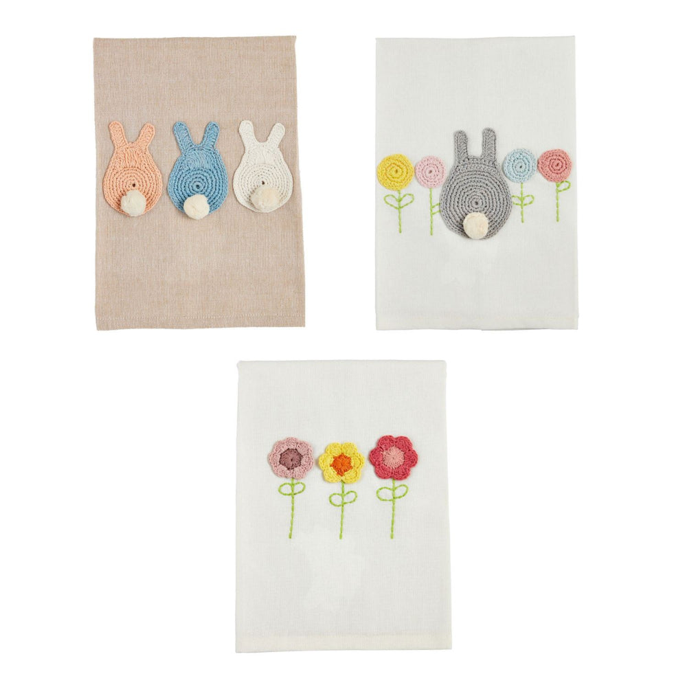 Mud Pie Crochet Easter Cotton Hand Towel for Decorative Use