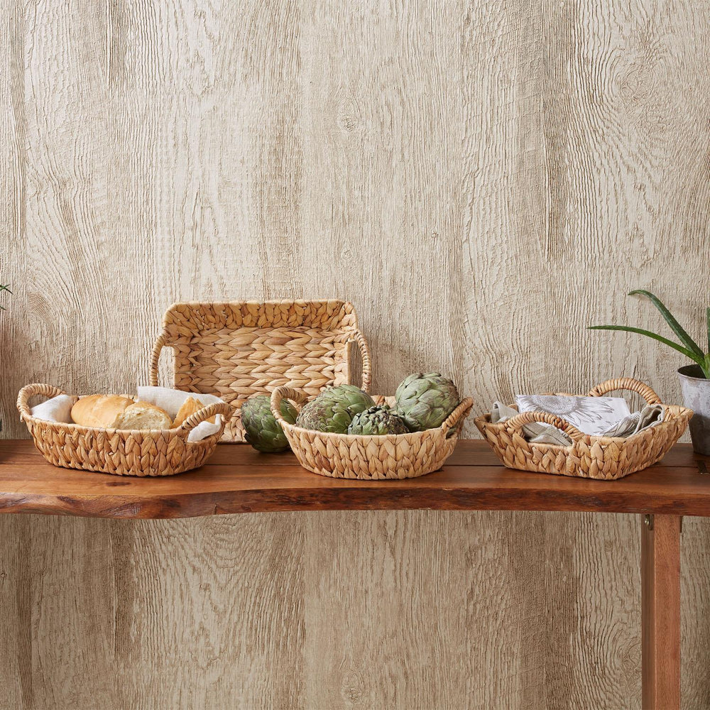 Handmade Water Hyacinth Baskets by Two's Company for Kitchen Use