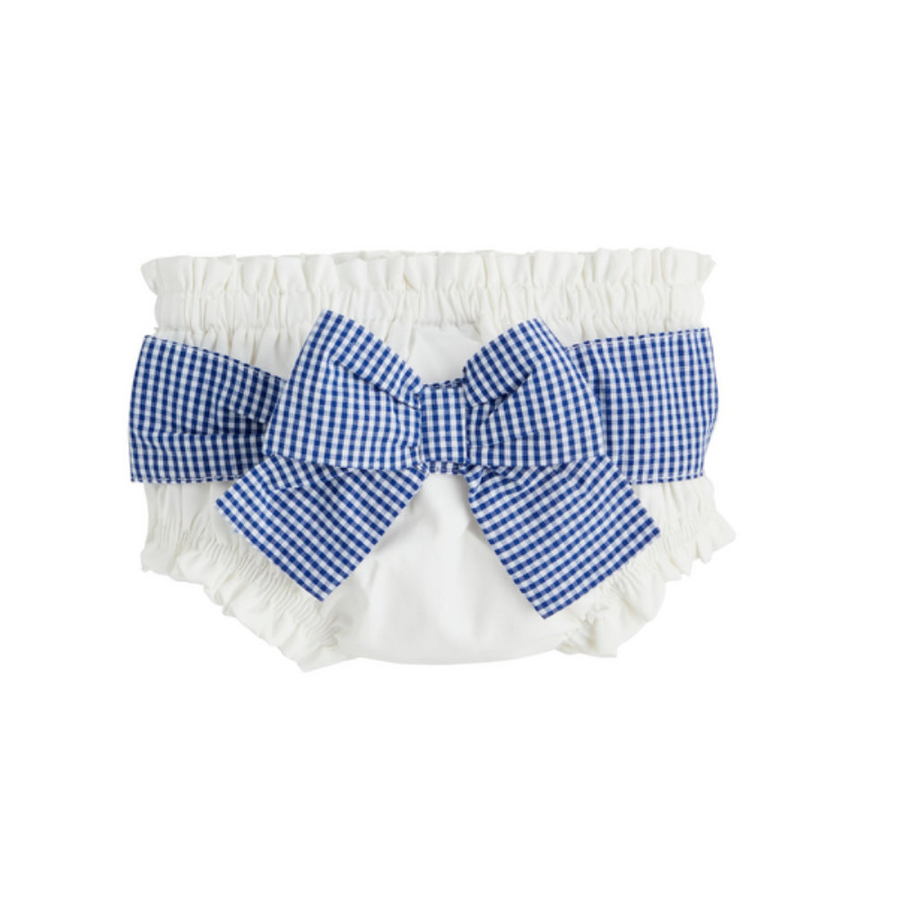 Mud Pie Diaper Cover in Navy and White Check Design with Adorable Bow