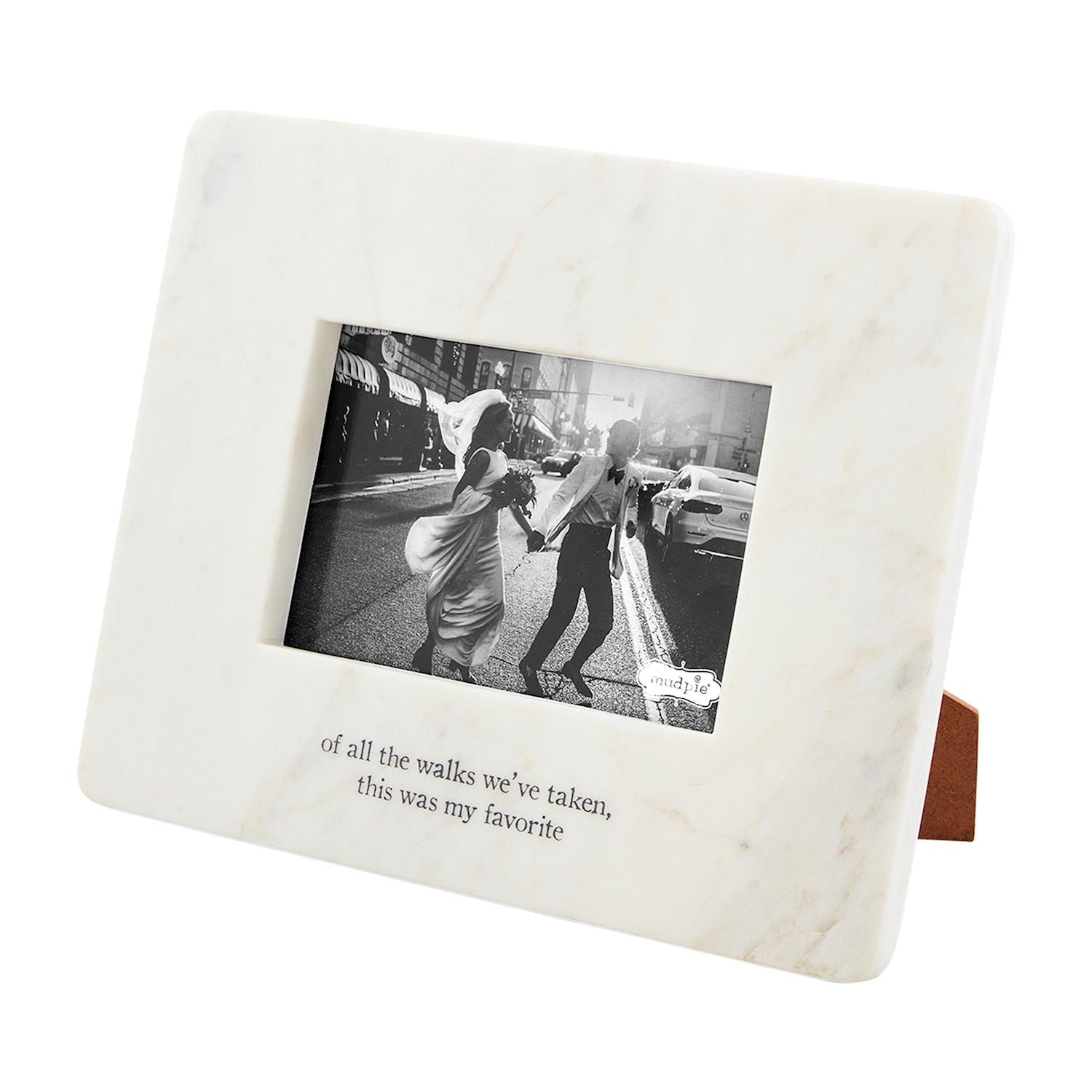 Mud Pie Marble Photo Frame for 4 x 6 Photos - Ideal for Displaying Memories from All The Walks