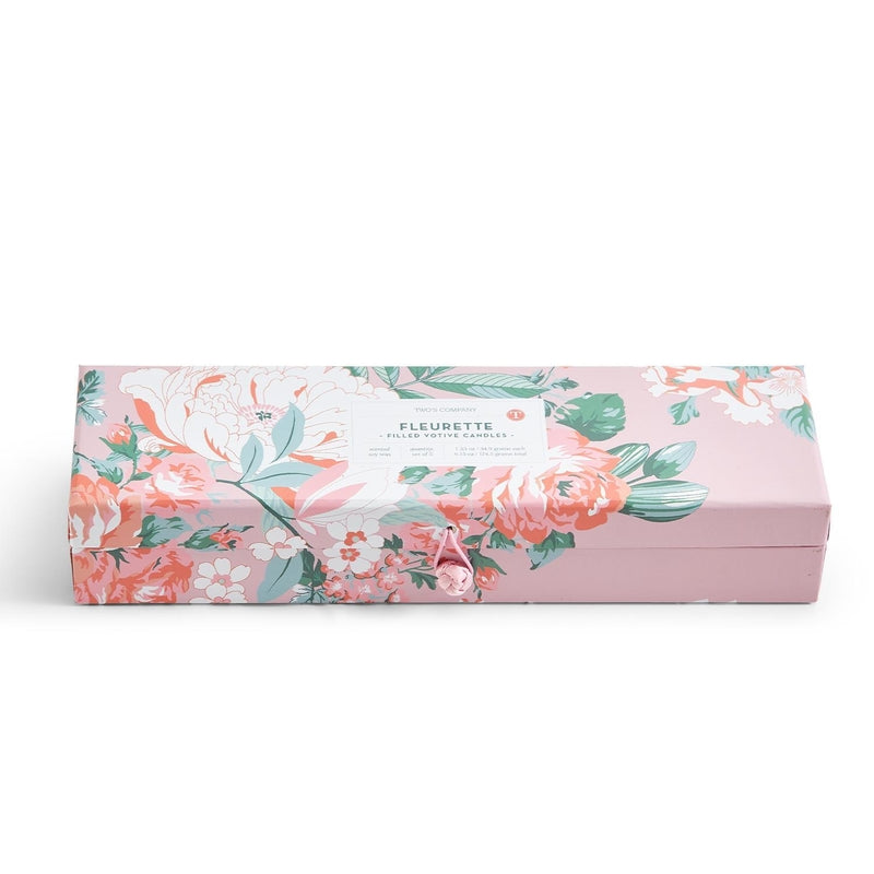 Two's Company Fleurette Collection: Set of Five Exquisite Scented Candles Presented in a Beautiful Gift Box