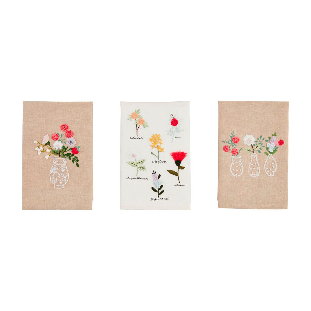 Exquisite Mud Pie Embroidered White Cotton Hand Towel