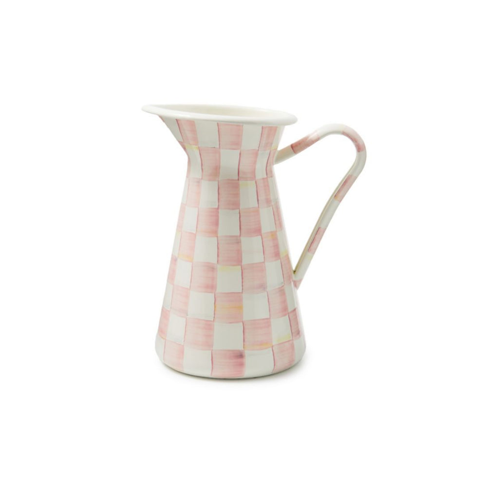 MacKenzie-Childs Practical Hand - Painted Rosy Check Decorated Steel Pitcher