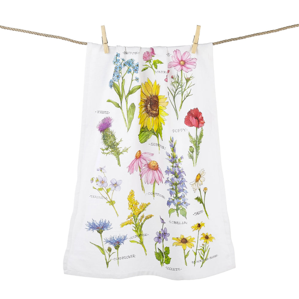 Wildflower - Printed 100% Cotton Kitchen Towel for Your Field Guide Needs