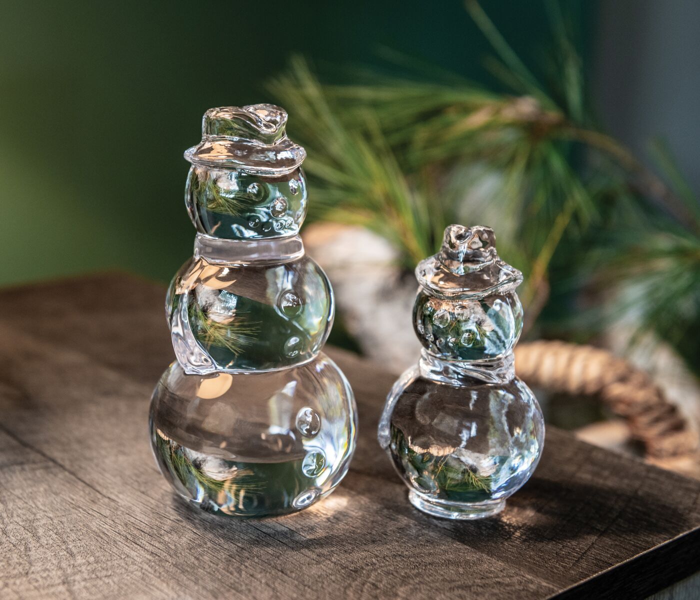 Simon Pearce Small Glass Snowman Decorative Item