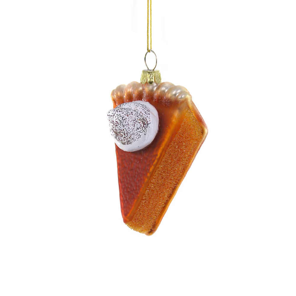 Cody Foster & Co Decorative Glass Pumpkin Pie Ornament - GL - 478
